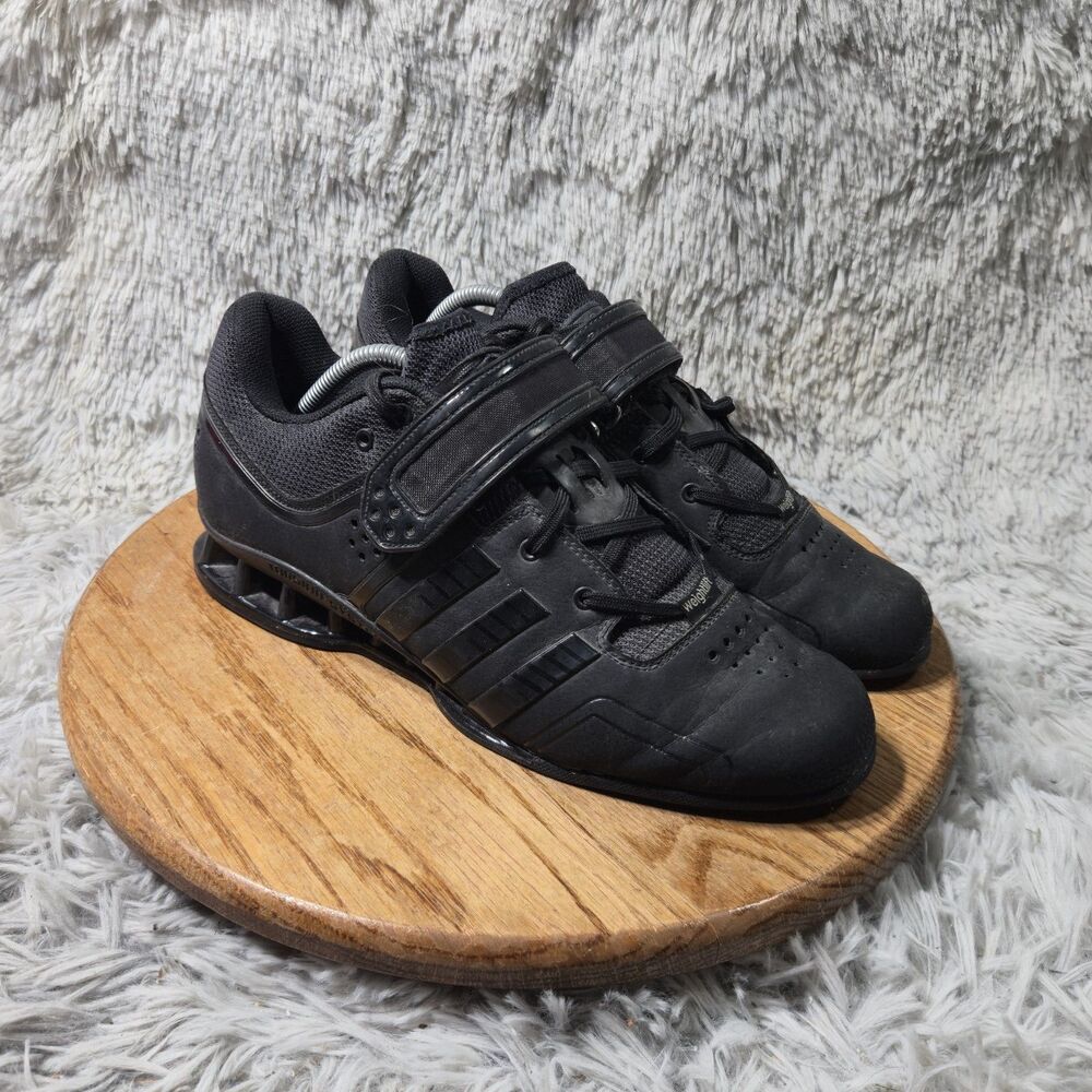 Adidas Adipower Weightlifting Gym Training Black Strap Sneaker Shoes Men Size 10
